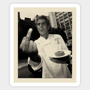 Anthony Bourdain middle finger Sticker